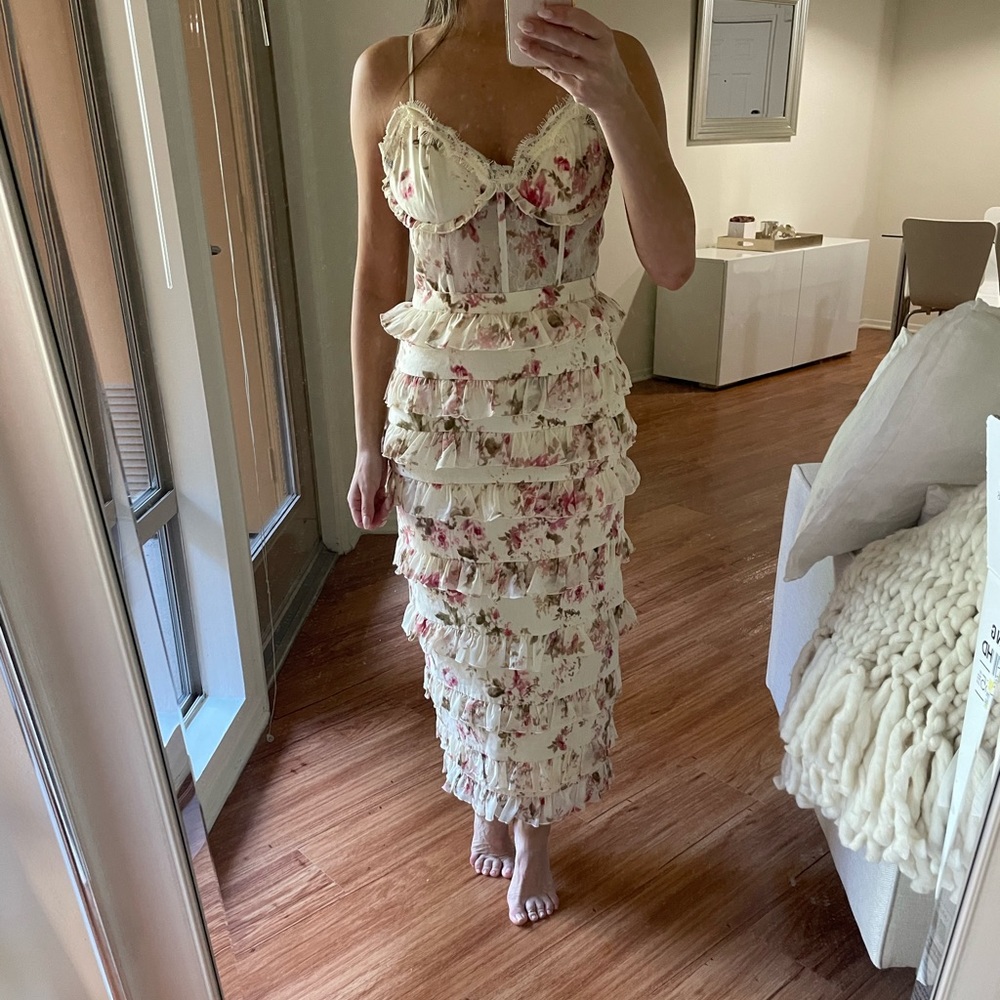 Fred Segal Floral Corset Dress Size 0